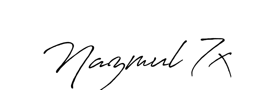 Use a signature maker to create a handwritten signature online. With this signature software, you can design (Antro_Vectra_Bolder) your own signature for name Nazmul 7x. Nazmul 7x signature style 7 images and pictures png