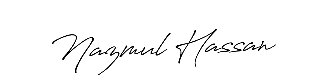 Make a beautiful signature design for name Nazmul Hassan. With this signature (Antro_Vectra_Bolder) style, you can create a handwritten signature for free. Nazmul Hassan signature style 7 images and pictures png