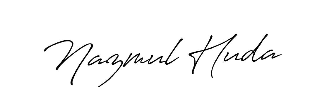 Make a beautiful signature design for name Nazmul Huda. With this signature (Antro_Vectra_Bolder) style, you can create a handwritten signature for free. Nazmul Huda signature style 7 images and pictures png