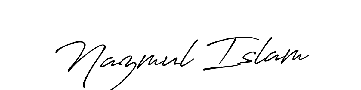 How to make Nazmul Islam name signature. Use Antro_Vectra_Bolder style for creating short signs online. This is the latest handwritten sign. Nazmul Islam signature style 7 images and pictures png