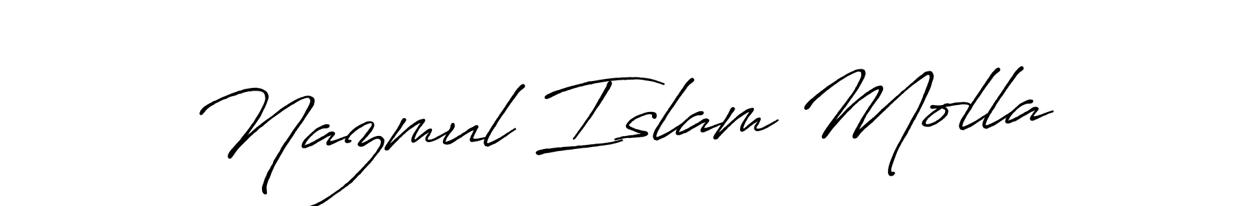 How to make Nazmul Islam Molla name signature. Use Antro_Vectra_Bolder style for creating short signs online. This is the latest handwritten sign. Nazmul Islam Molla signature style 7 images and pictures png