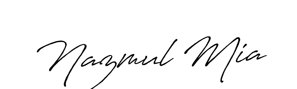 Also we have Nazmul Mia name is the best signature style. Create professional handwritten signature collection using Antro_Vectra_Bolder autograph style. Nazmul Mia signature style 7 images and pictures png