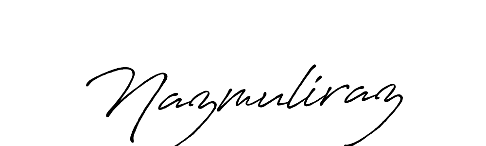 The best way (Antro_Vectra_Bolder) to make a short signature is to pick only two or three words in your name. The name Nazmuliraz include a total of six letters. For converting this name. Nazmuliraz signature style 7 images and pictures png