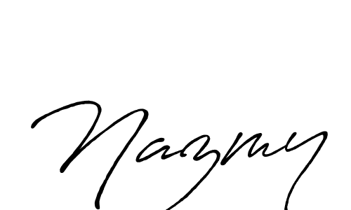 The best way (Antro_Vectra_Bolder) to make a short signature is to pick only two or three words in your name. The name Nazmy include a total of six letters. For converting this name. Nazmy signature style 7 images and pictures png