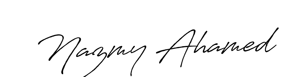 It looks lik you need a new signature style for name Nazmy Ahamed. Design unique handwritten (Antro_Vectra_Bolder) signature with our free signature maker in just a few clicks. Nazmy Ahamed signature style 7 images and pictures png