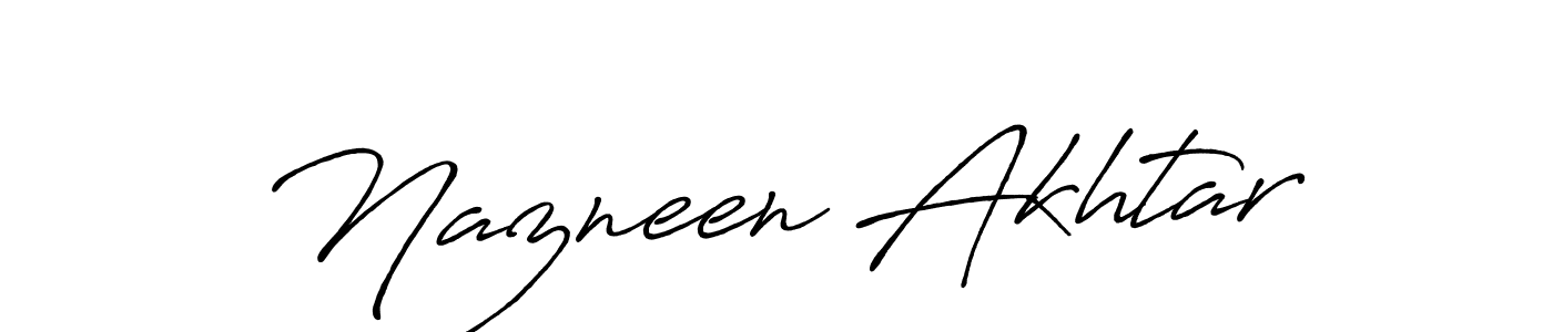 How to make Nazneen Akhtar name signature. Use Antro_Vectra_Bolder style for creating short signs online. This is the latest handwritten sign. Nazneen Akhtar signature style 7 images and pictures png