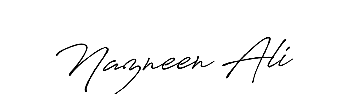 Create a beautiful signature design for name Nazneen Ali. With this signature (Antro_Vectra_Bolder) fonts, you can make a handwritten signature for free. Nazneen Ali signature style 7 images and pictures png