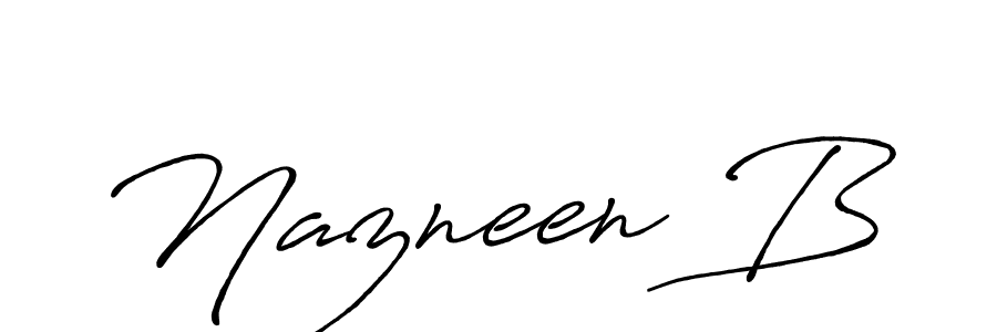 Create a beautiful signature design for name Nazneen B. With this signature (Antro_Vectra_Bolder) fonts, you can make a handwritten signature for free. Nazneen B signature style 7 images and pictures png