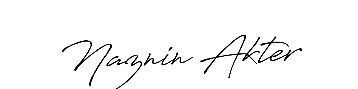Create a beautiful signature design for name Naznin Akter. With this signature (Antro_Vectra_Bolder) fonts, you can make a handwritten signature for free. Naznin Akter signature style 7 images and pictures png