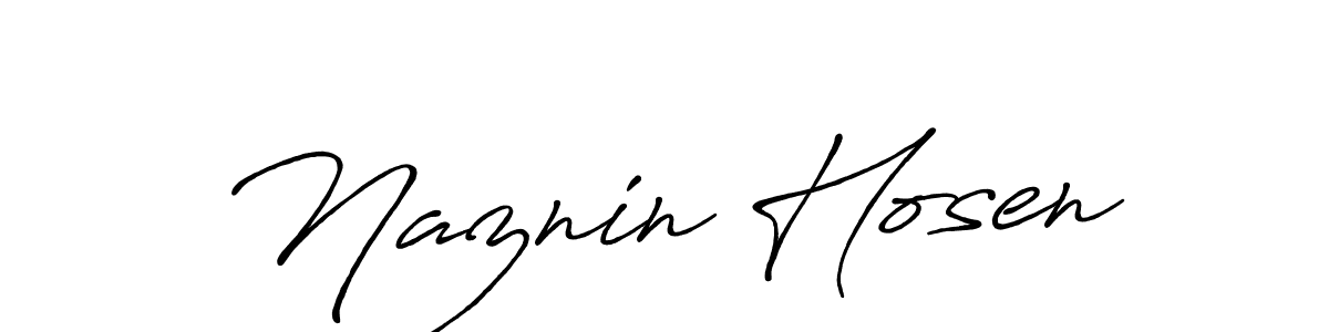 Design your own signature with our free online signature maker. With this signature software, you can create a handwritten (Antro_Vectra_Bolder) signature for name Naznin Hosen. Naznin Hosen signature style 7 images and pictures png