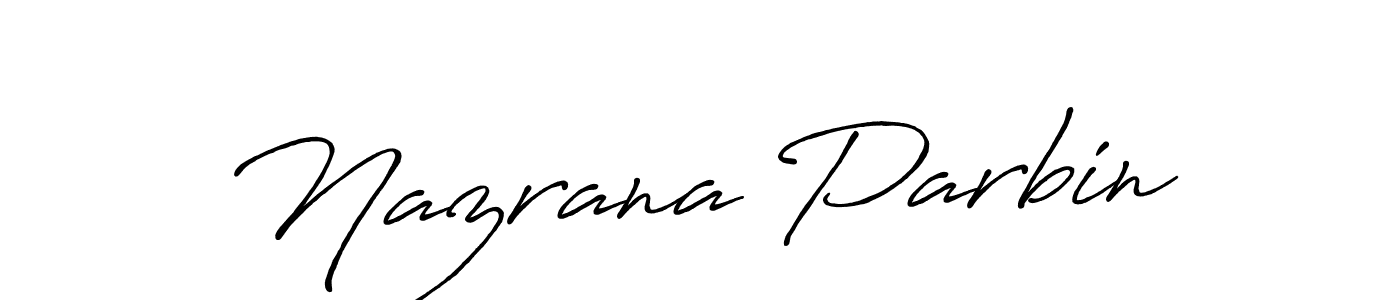 if you are searching for the best signature style for your name Nazrana Parbin. so please give up your signature search. here we have designed multiple signature styles  using Antro_Vectra_Bolder. Nazrana Parbin signature style 7 images and pictures png