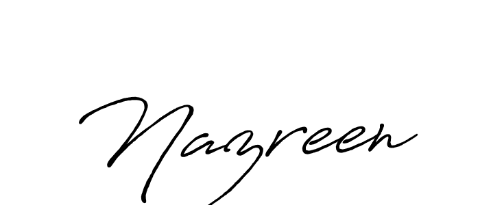 Use a signature maker to create a handwritten signature online. With this signature software, you can design (Antro_Vectra_Bolder) your own signature for name Nazreen. Nazreen signature style 7 images and pictures png