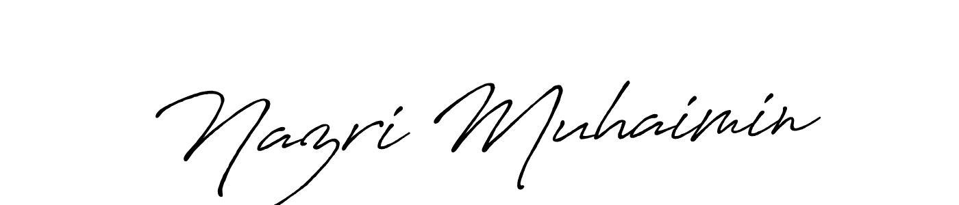 You should practise on your own different ways (Antro_Vectra_Bolder) to write your name (Nazri Muhaimin) in signature. don't let someone else do it for you. Nazri Muhaimin signature style 7 images and pictures png
