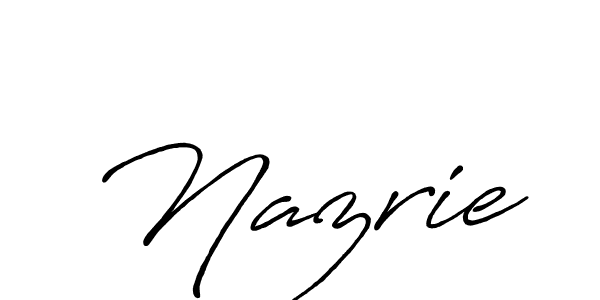 if you are searching for the best signature style for your name Nazrie. so please give up your signature search. here we have designed multiple signature styles  using Antro_Vectra_Bolder. Nazrie signature style 7 images and pictures png