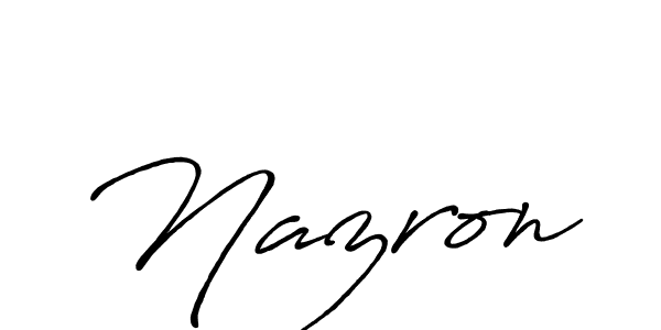 Make a beautiful signature design for name Nazron. With this signature (Antro_Vectra_Bolder) style, you can create a handwritten signature for free. Nazron signature style 7 images and pictures png