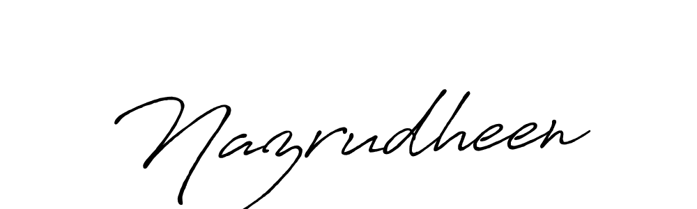 How to make Nazrudheen signature? Antro_Vectra_Bolder is a professional autograph style. Create handwritten signature for Nazrudheen name. Nazrudheen signature style 7 images and pictures png
