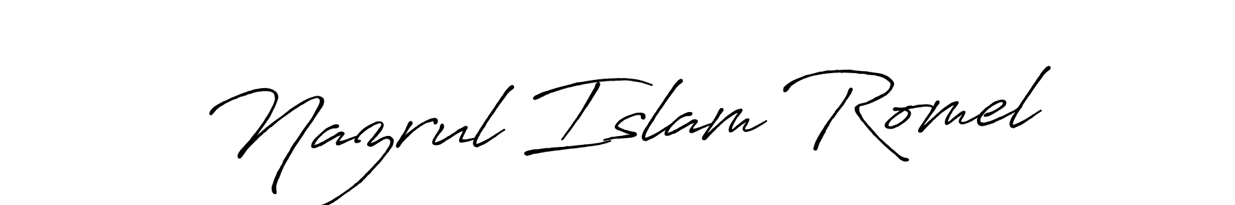 Design your own signature with our free online signature maker. With this signature software, you can create a handwritten (Antro_Vectra_Bolder) signature for name Nazrul Islam Romel. Nazrul Islam Romel signature style 7 images and pictures png