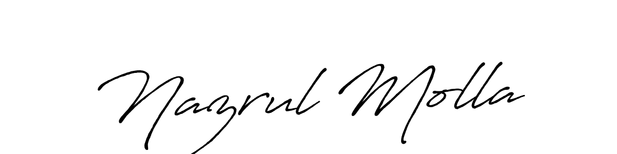 Make a beautiful signature design for name Nazrul Molla. With this signature (Antro_Vectra_Bolder) style, you can create a handwritten signature for free. Nazrul Molla signature style 7 images and pictures png