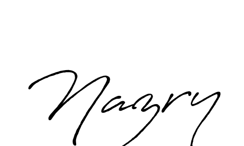 How to make Nazry signature? Antro_Vectra_Bolder is a professional autograph style. Create handwritten signature for Nazry name. Nazry signature style 7 images and pictures png
