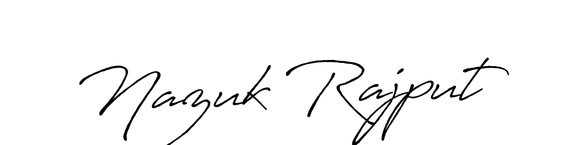 How to make Nazuk Rajput name signature. Use Antro_Vectra_Bolder style for creating short signs online. This is the latest handwritten sign. Nazuk Rajput signature style 7 images and pictures png