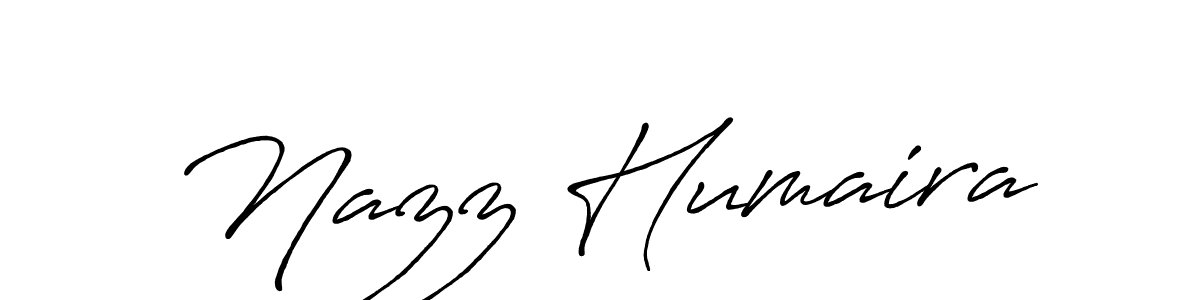 Make a short Nazz Humaira signature style. Manage your documents anywhere anytime using Antro_Vectra_Bolder. Create and add eSignatures, submit forms, share and send files easily. Nazz Humaira signature style 7 images and pictures png