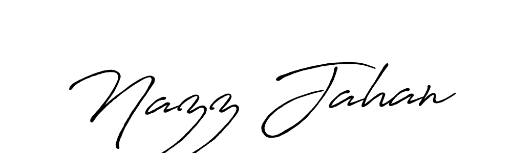 Design your own signature with our free online signature maker. With this signature software, you can create a handwritten (Antro_Vectra_Bolder) signature for name Nazz Jahan. Nazz Jahan signature style 7 images and pictures png