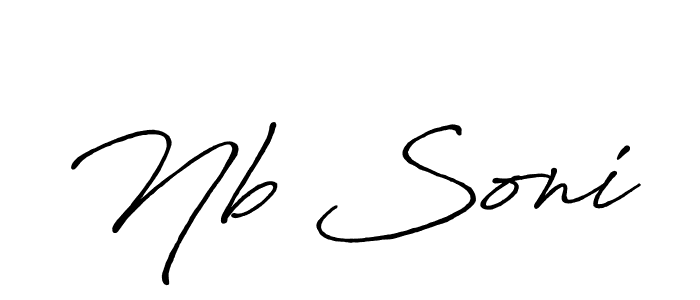 Use a signature maker to create a handwritten signature online. With this signature software, you can design (Antro_Vectra_Bolder) your own signature for name Nb Soni. Nb Soni signature style 7 images and pictures png