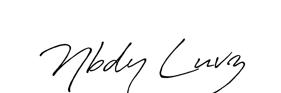 The best way (Antro_Vectra_Bolder) to make a short signature is to pick only two or three words in your name. The name Nbdy Luvz include a total of six letters. For converting this name. Nbdy Luvz signature style 7 images and pictures png