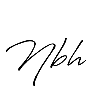 Nbh stylish signature style. Best Handwritten Sign (Antro_Vectra_Bolder) for my name. Handwritten Signature Collection Ideas for my name Nbh. Nbh signature style 7 images and pictures png