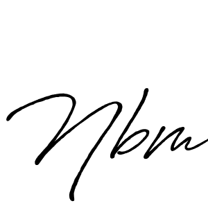 Create a beautiful signature design for name Nbm. With this signature (Antro_Vectra_Bolder) fonts, you can make a handwritten signature for free. Nbm signature style 7 images and pictures png