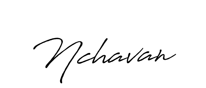 Make a beautiful signature design for name Nchavan. With this signature (Antro_Vectra_Bolder) style, you can create a handwritten signature for free. Nchavan signature style 7 images and pictures png