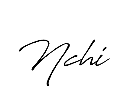 Make a beautiful signature design for name Nchi. With this signature (Antro_Vectra_Bolder) style, you can create a handwritten signature for free. Nchi signature style 7 images and pictures png