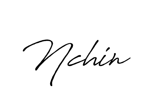 How to make Nchin signature? Antro_Vectra_Bolder is a professional autograph style. Create handwritten signature for Nchin name. Nchin signature style 7 images and pictures png