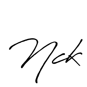 Use a signature maker to create a handwritten signature online. With this signature software, you can design (Antro_Vectra_Bolder) your own signature for name Nck. Nck signature style 7 images and pictures png