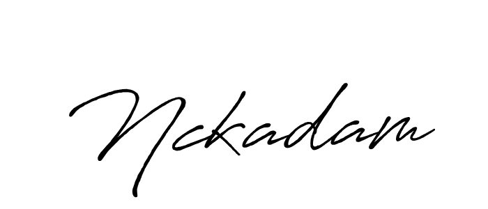 How to make Nckadam name signature. Use Antro_Vectra_Bolder style for creating short signs online. This is the latest handwritten sign. Nckadam signature style 7 images and pictures png