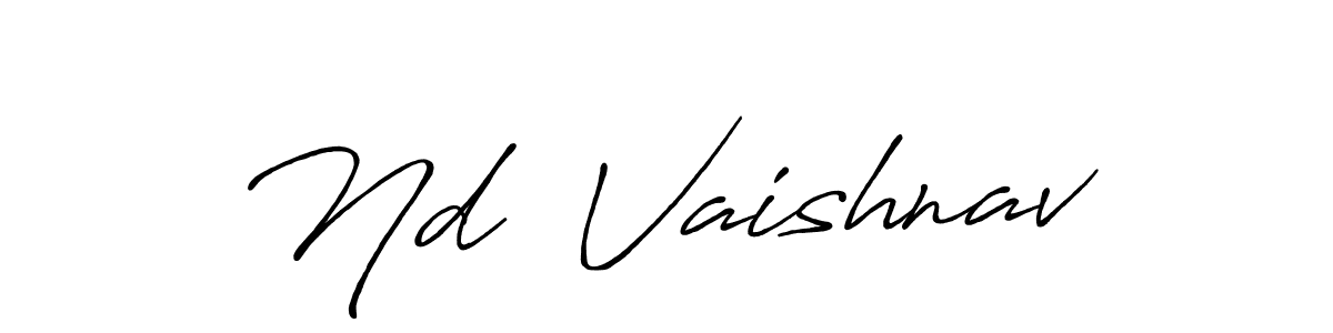 The best way (Antro_Vectra_Bolder) to make a short signature is to pick only two or three words in your name. The name Nd  Vaishnav include a total of six letters. For converting this name. Nd  Vaishnav signature style 7 images and pictures png