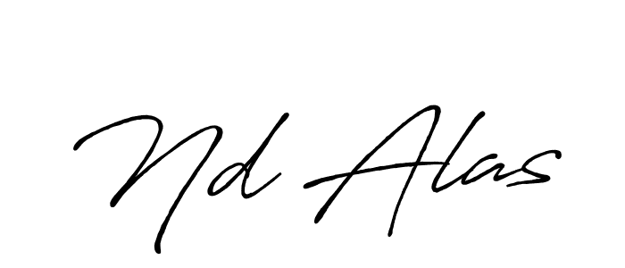 Create a beautiful signature design for name Nd Alas. With this signature (Antro_Vectra_Bolder) fonts, you can make a handwritten signature for free. Nd Alas signature style 7 images and pictures png