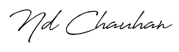Transform the name Nd Chauhan into a signature masterpiece using Antro_Vectra_Bolder font. Ideal for photographers, artists, and creators looking for watermarks. Nd Chauhan signature style 7 images and pictures png