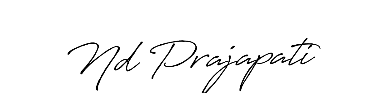 How to make Nd Prajapati name signature. Use Antro_Vectra_Bolder style for creating short signs online. This is the latest handwritten sign. Nd Prajapati signature style 7 images and pictures png