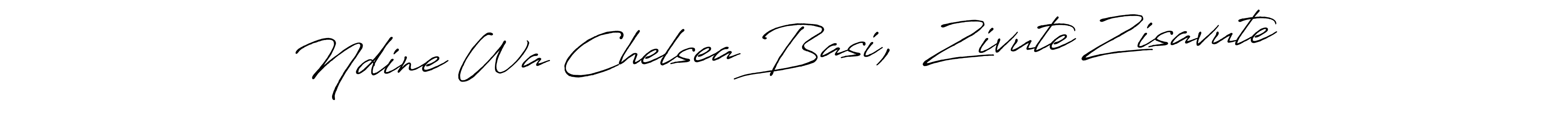 The best way (Antro_Vectra_Bolder) to make a short signature is to pick only two or three words in your name. The name Ndine Wa Chelsea Basi,  Zivute Zisavute include a total of six letters. For converting this name. Ndine Wa Chelsea Basi,  Zivute Zisavute signature style 7 images and pictures png