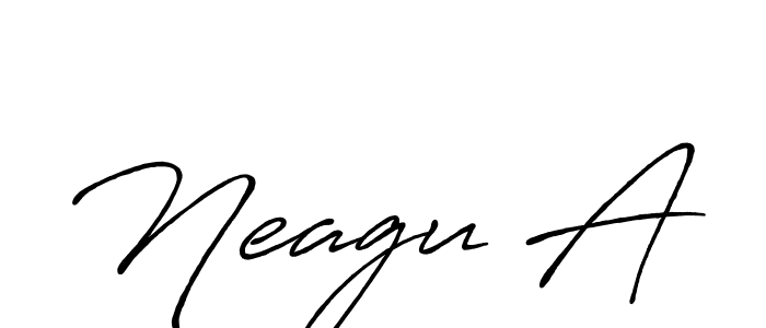 How to make Neagu A name signature. Use Antro_Vectra_Bolder style for creating short signs online. This is the latest handwritten sign. Neagu A signature style 7 images and pictures png