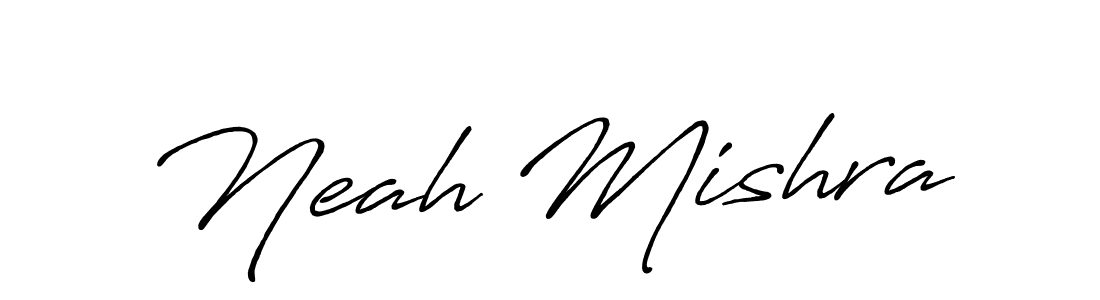 How to make Neah Mishra signature? Antro_Vectra_Bolder is a professional autograph style. Create handwritten signature for Neah Mishra name. Neah Mishra signature style 7 images and pictures png