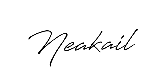 Neakail stylish signature style. Best Handwritten Sign (Antro_Vectra_Bolder) for my name. Handwritten Signature Collection Ideas for my name Neakail. Neakail signature style 7 images and pictures png