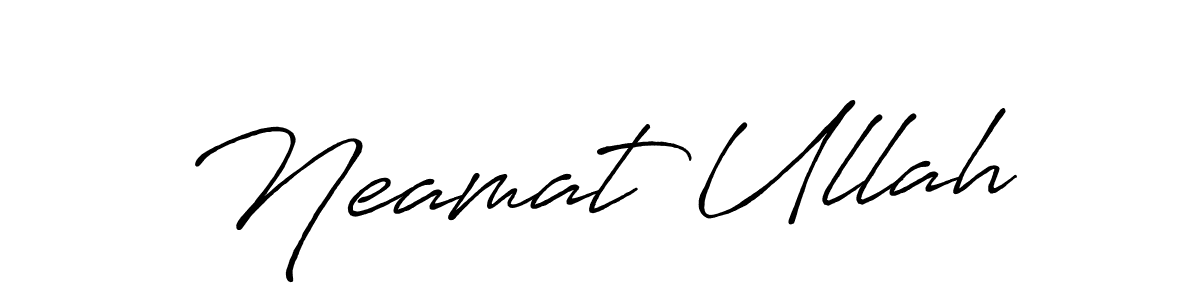 Similarly Antro_Vectra_Bolder is the best handwritten signature design. Signature creator online .You can use it as an online autograph creator for name Neamat Ullah. Neamat Ullah signature style 7 images and pictures png