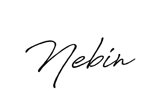 Nebin stylish signature style. Best Handwritten Sign (Antro_Vectra_Bolder) for my name. Handwritten Signature Collection Ideas for my name Nebin. Nebin signature style 7 images and pictures png