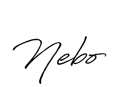 Create a beautiful signature design for name Nebo. With this signature (Antro_Vectra_Bolder) fonts, you can make a handwritten signature for free. Nebo signature style 7 images and pictures png