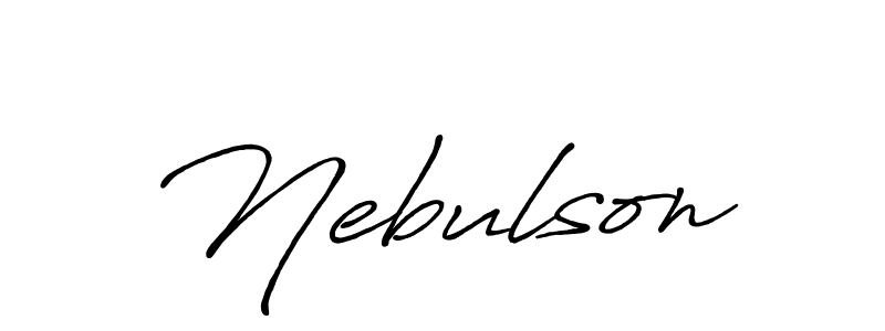 How to make Nebulson signature? Antro_Vectra_Bolder is a professional autograph style. Create handwritten signature for Nebulson name. Nebulson signature style 7 images and pictures png