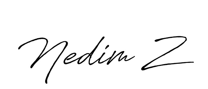 How to make Nedim Z signature? Antro_Vectra_Bolder is a professional autograph style. Create handwritten signature for Nedim Z name. Nedim Z signature style 7 images and pictures png