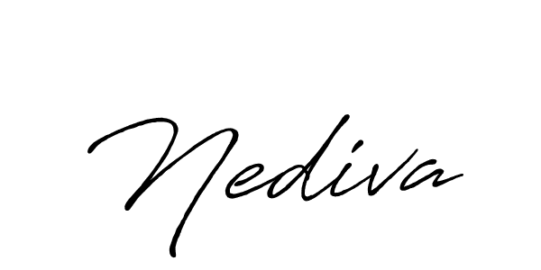 Use a signature maker to create a handwritten signature online. With this signature software, you can design (Antro_Vectra_Bolder) your own signature for name Nediva. Nediva signature style 7 images and pictures png