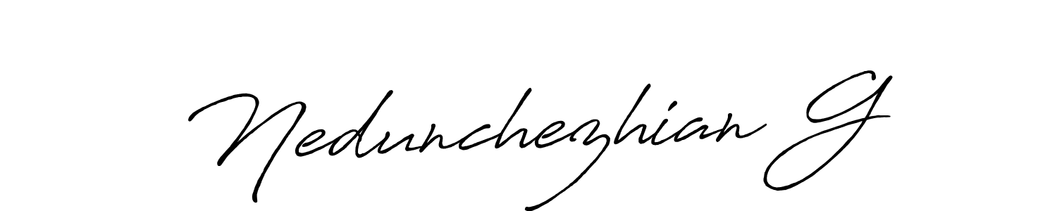Create a beautiful signature design for name Nedunchezhian G. With this signature (Antro_Vectra_Bolder) fonts, you can make a handwritten signature for free. Nedunchezhian G signature style 7 images and pictures png